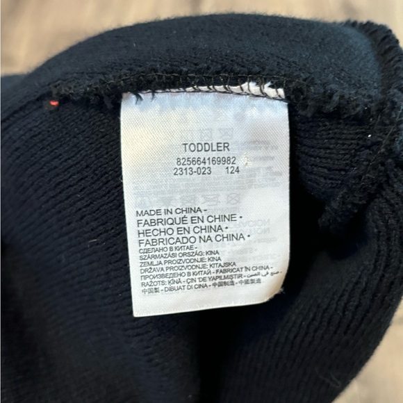 Nike Black Toddler Beanie with White Nike Check - Picture 3 of 3